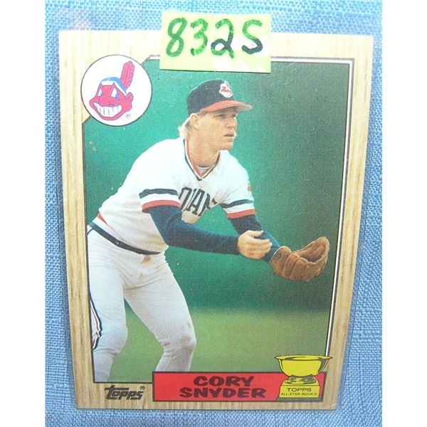 Cory Snyder rookie baseball card