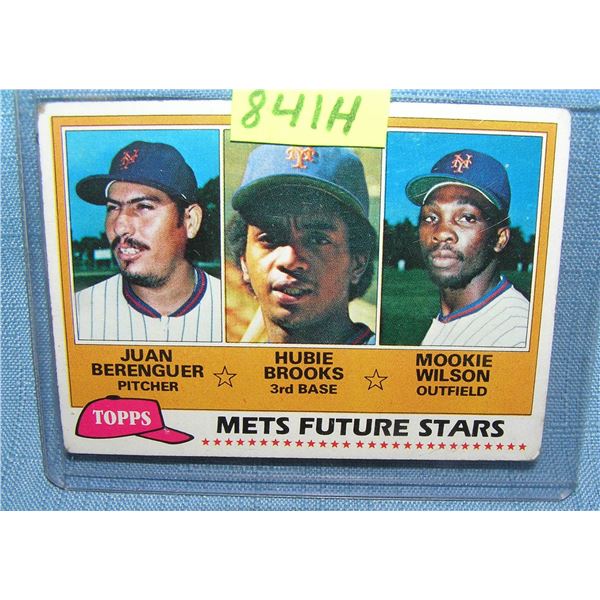 Moookie Wilson/Hubie Brooks rookie baseball card