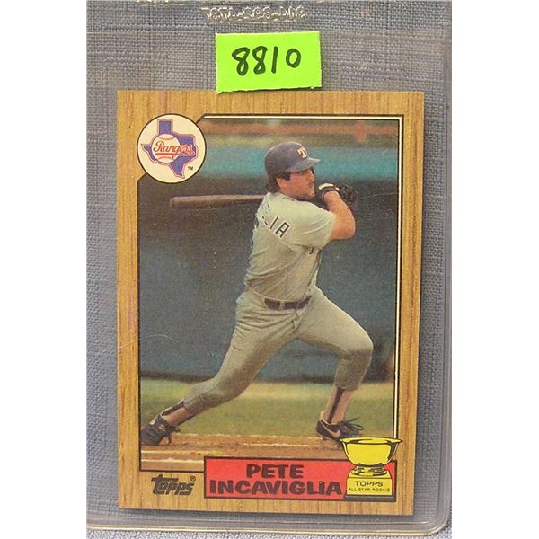Vintage Pete Incaviglia rookie baseball card