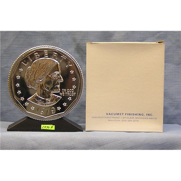 Vintage cast metal Susan B. Anthony coin bank