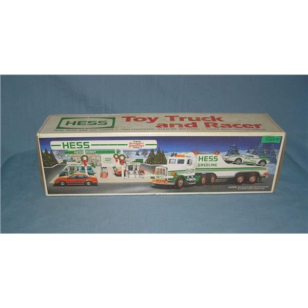 Hess toy truck and racer with original box