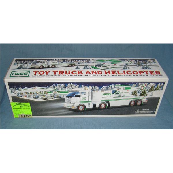 Vintage Hess Toy Truck and helicopter scarcer