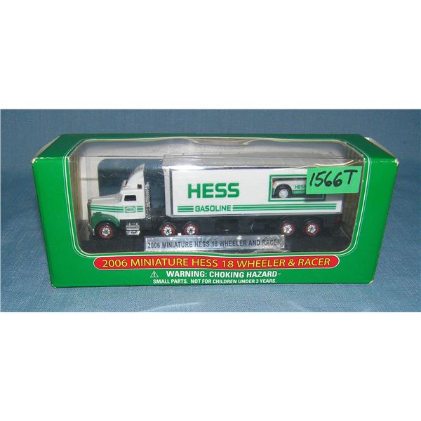 Vintage Hess mini 18 wheeler and race car