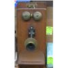 Vintage oak wall mount telephone
