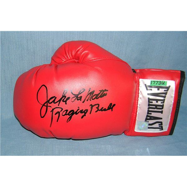 Jake LaMotta autographed Everlast boxing glove