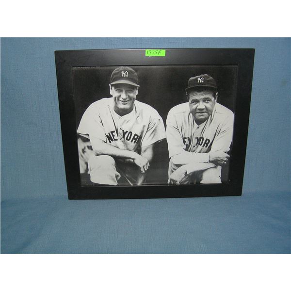 Babe Ruth and Lou Gehrig framed photo