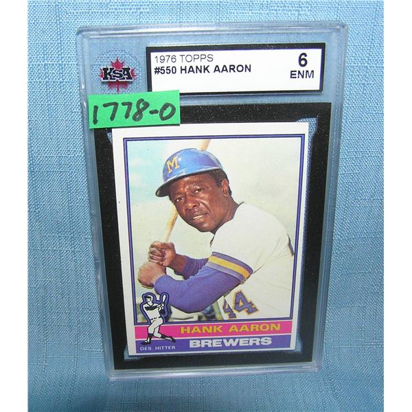 Hank Aaron 1976 Topps graded baseball card