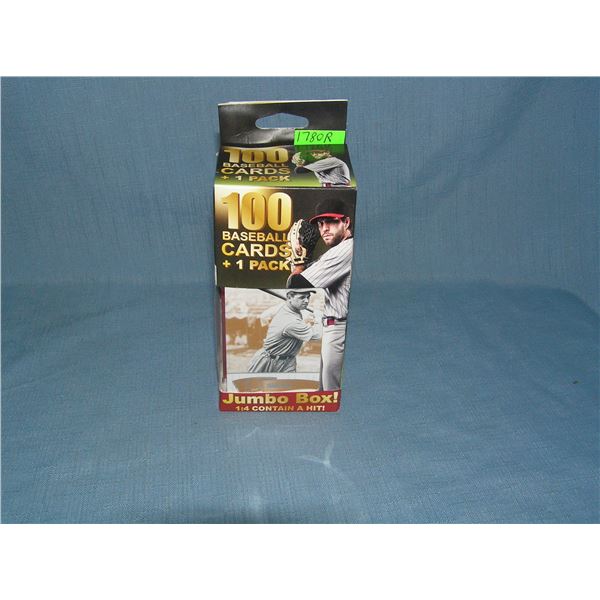 Jumbo box of 100 baseball cards and one pack