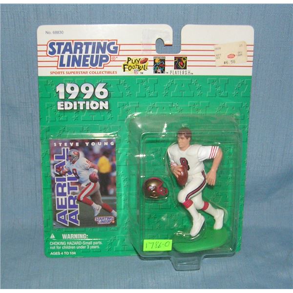 Steve Young all star football figure and football card mint on card