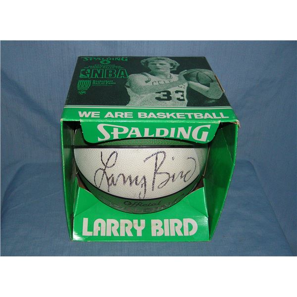 Autographed Larry Bird basketball with original box by Spalding