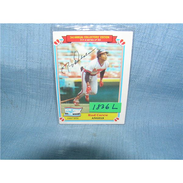 Rod Carew all star baseball card