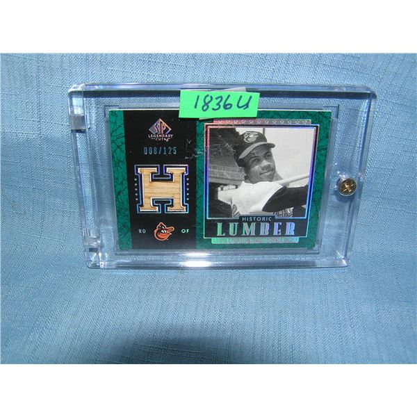 Frank Robinson game used material insert baseball card