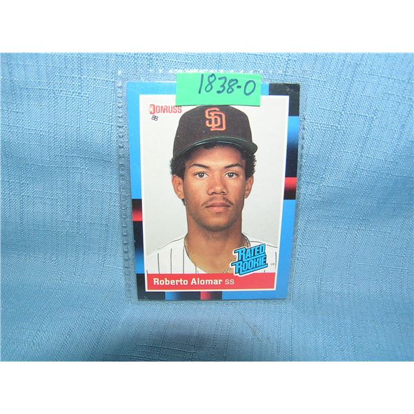 Roberto Alomar rookie baseball card