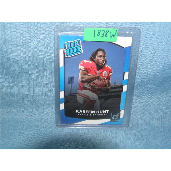 Kareem Hunt rated rookie football card