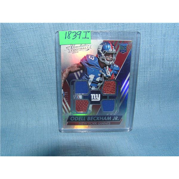 Odell Beckham Jr.rookie game worn material insert  football card