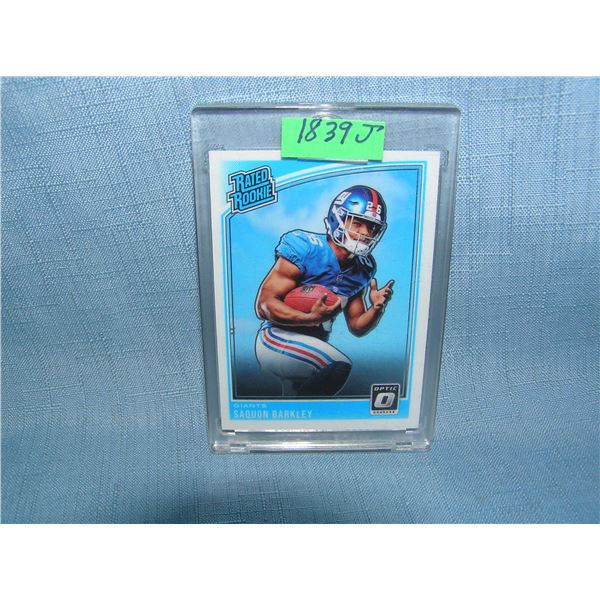 Saquon Barkley rated rookie football card