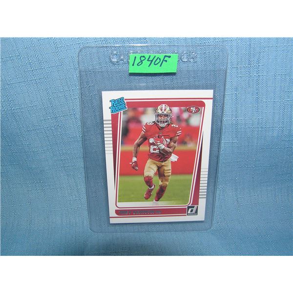 Trey Sermon rated rookie football card