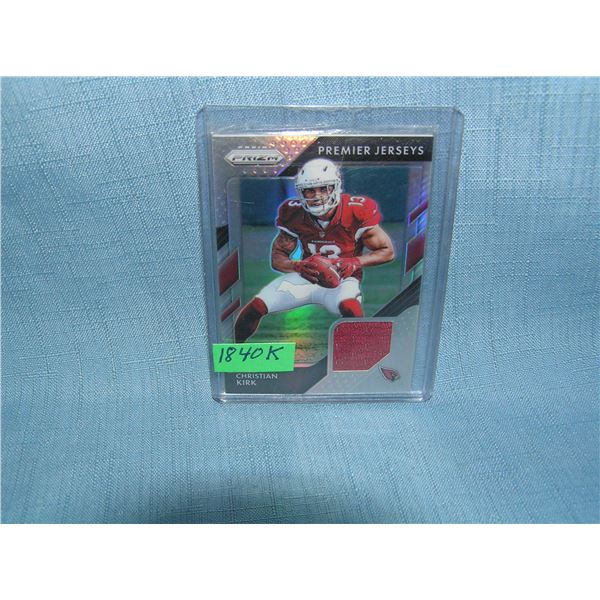 Christian Kirk game used material insert rookie football card