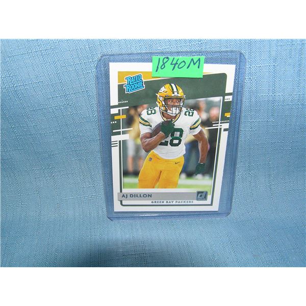A.J. Dillon rated rookie football card