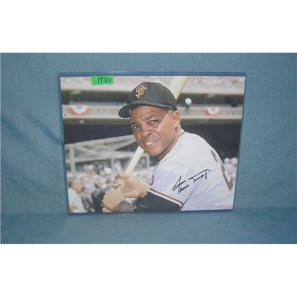 Willie Mays autographed  8 by 10 color photo with certificae of authenticity