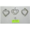 Markasite heart shaped pendants and earring