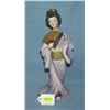 Asian fan girl hand painted bisque figure