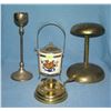 Image 1 : Group of 4 brass and silver plated items
