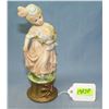 Hand painted porcelain flower girl figurine