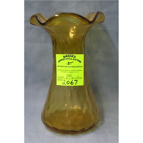 Vintage amber flower vase