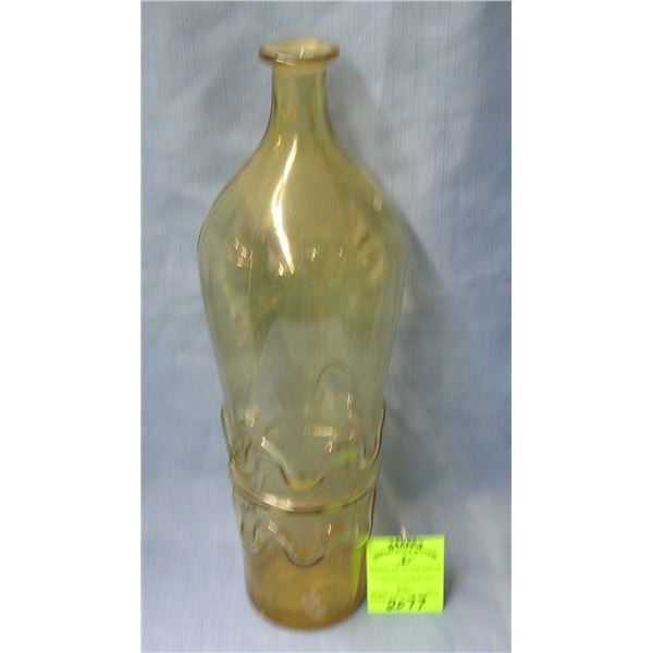 Large amber antique decorated flower vase