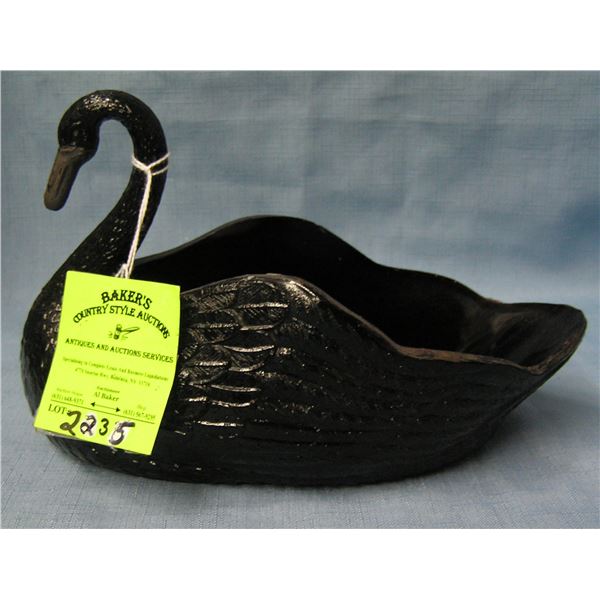 Art glass swan decorative bowl