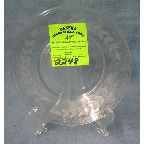 Pair of Hand etched crystal serving dishes