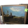 Early hunting scene oil on canvas painting