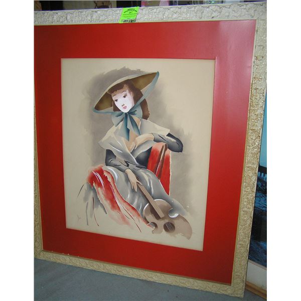 Artist signed watercolor circa 1950s