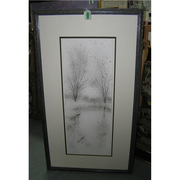 Artist signed modern framed art work