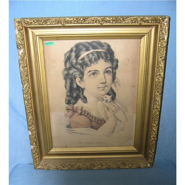 Antique Currier and Ives hand colored print