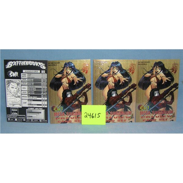 Group of 4 Shi and Vampriella art and advertising cards