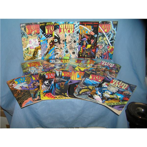 Large collection of vintage Grim Jack comic books