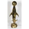Image 4 : VINTAGE 17 INCH TALL BRASS DOLPHIN PLAYING