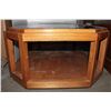 Image 3 : OAK COFFEE TABLE WITH GLASS TOP INSERTS