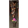 Image 1 : CERAMIC FLOWER VASE WITH FAUX FLOWERS