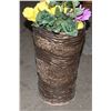Image 2 : CERAMIC FLOWER VASE WITH FAUX FLOWERS