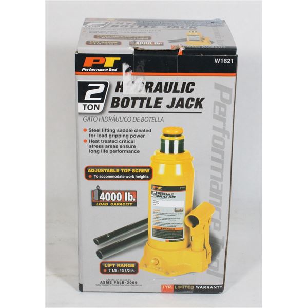 NEW 2 TON HYDRAULIC BOTTLE JACK