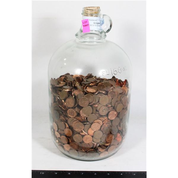 LARGE JAR OF PENNIES