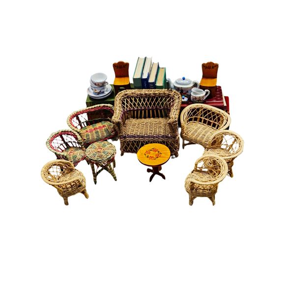 VINTAGE RATAN DOLL FURNITURE JAPANESE