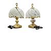 Image 1 : TWO VINTAGE GLASS & BRASS TOUCH LAMPS
