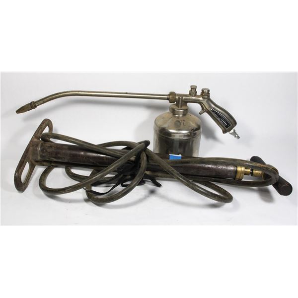 VINTAGE OIL SPRAYER AND TIRE PUMP