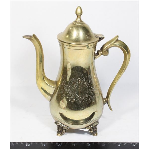 BRASS TEA KETTLE E.P.N.S ENGRAVED