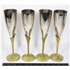 Image 1 : 4 SOLID BRASS CHAMPAGNE FLUTES BRAND LUX FORD