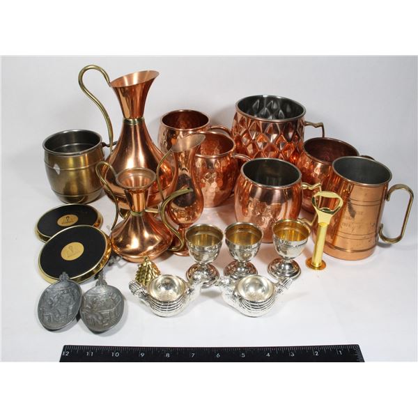 LARGE LOT OF MISC. BRASS AND COPPER ITEMS